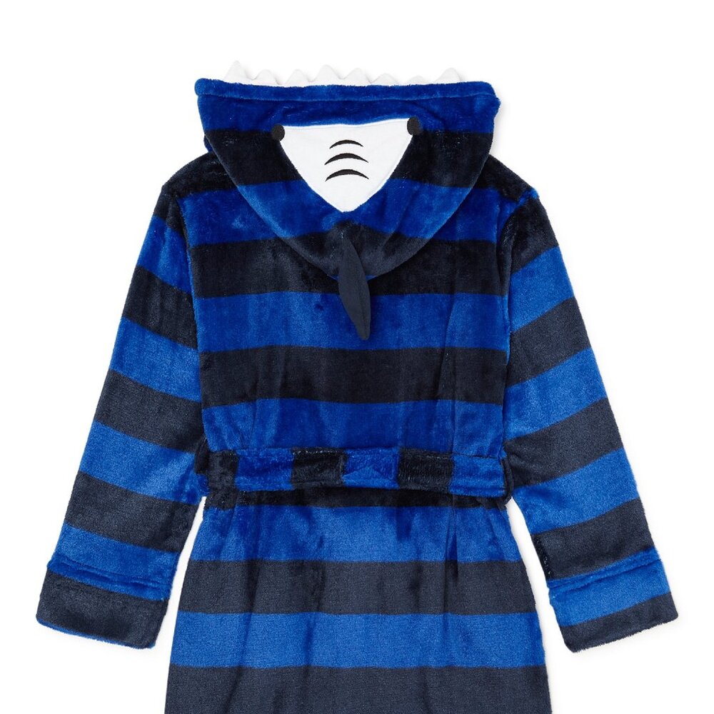 Wonder Nation Boys Super Soft Shark Themed Robe Bathrobe - Medium 8 - NWT